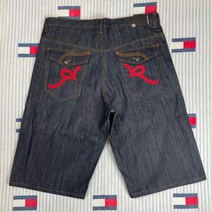 Y2K 2000s Rocawear Baggy Jean shorts Embroidered pocket Jorts